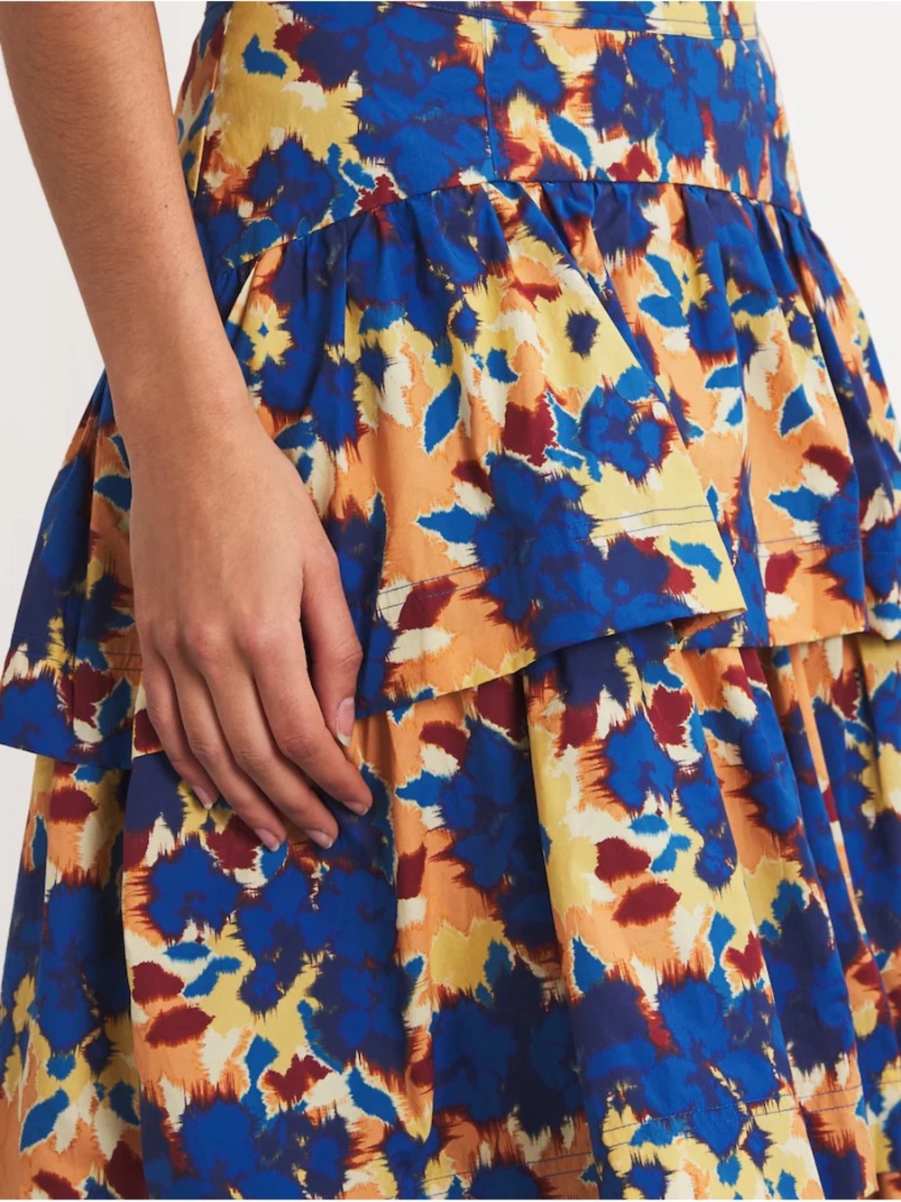 Ulla Johnson Winnie Tiered Ruffle Midi Skirt in Wildflower size 6 - Picture 5 of 8